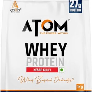 Asitis Atom Whey Protein Kesar Kulfi, 1 Kg (2.2 Lbs)